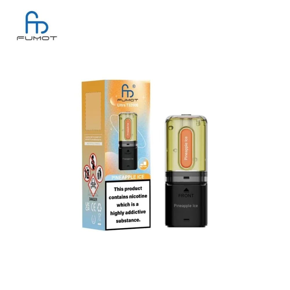 Pineapple Ice RandM Fumot T32000 Ultra Replacement Pods Box of 5