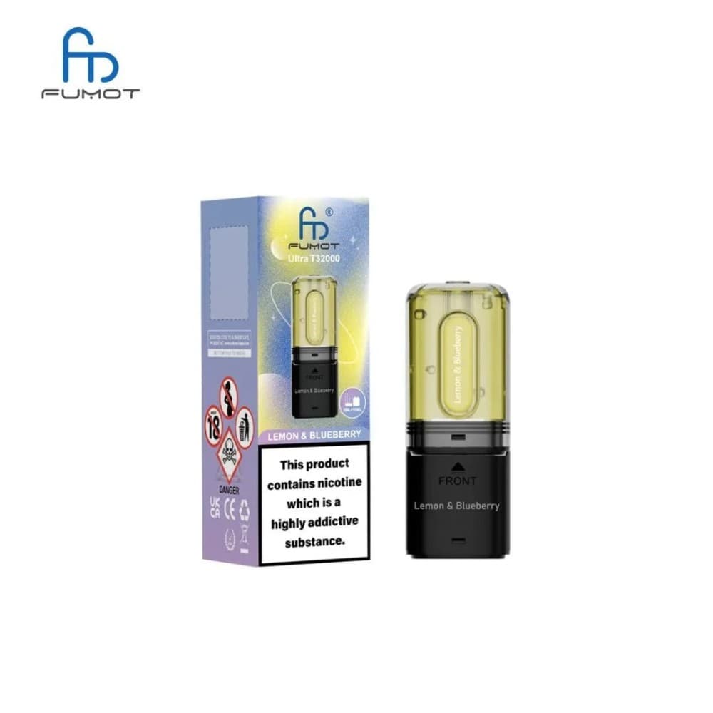 Lemon & Blueberry RandM Fumot T32000 Ultra Replacement Pods Box of 5