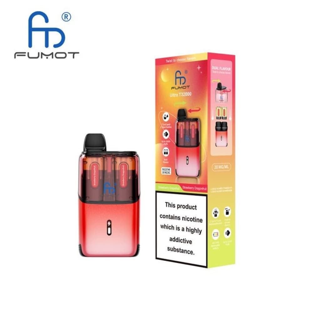 Strawberry Grape Fruit / Strawberry Dragon Fruit RandM Fumot T32000 Ultra Prefilled Pod Kit Box of 5
