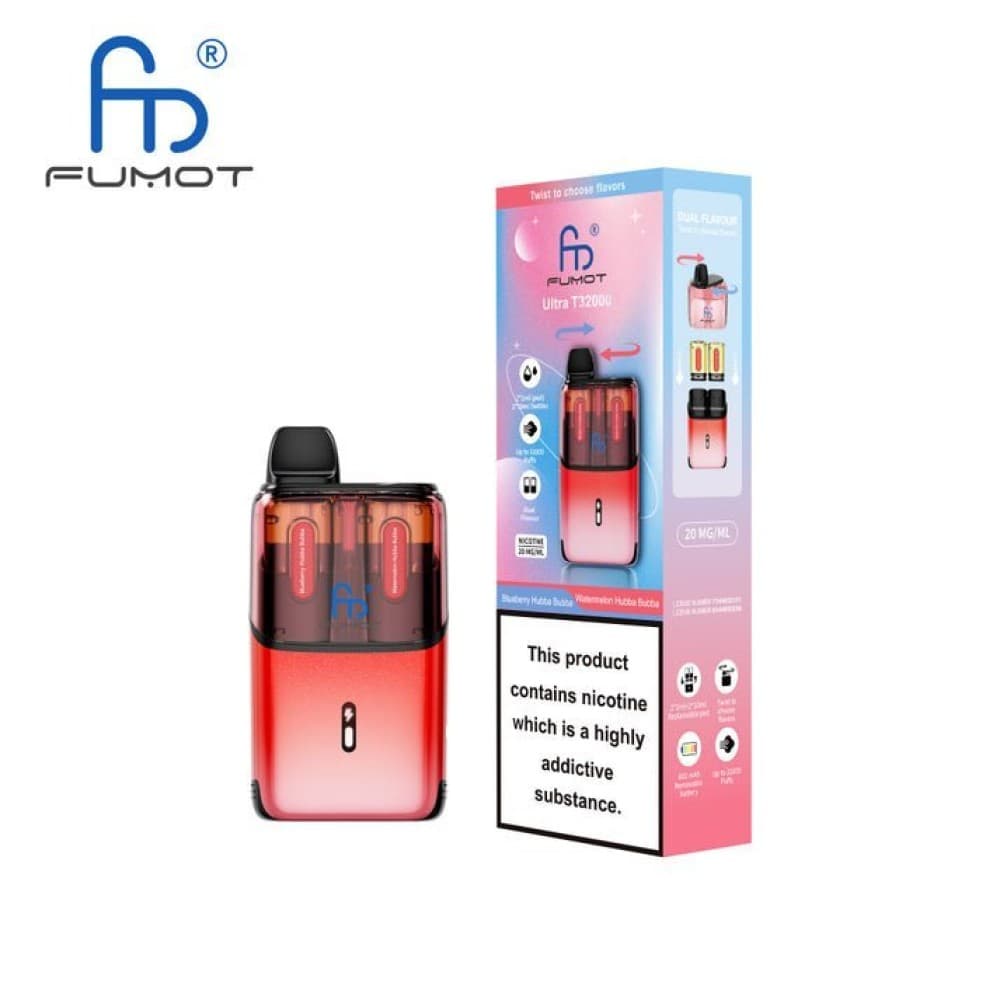 Blueberry Hubba Bubba / Watermelon Hubba Bubba RandM Fumot T32000 Ultra Prefilled Pod Kit Box of 5