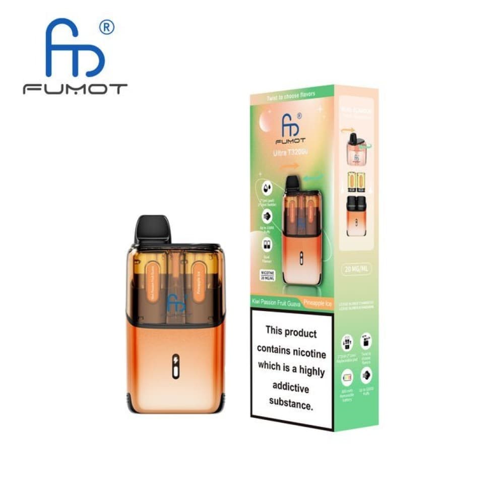 Kiwi Passionfruit Guava / Pineapple Ice RandM Fumot T32000 Ultra Prefilled Pod Kit Box of 5