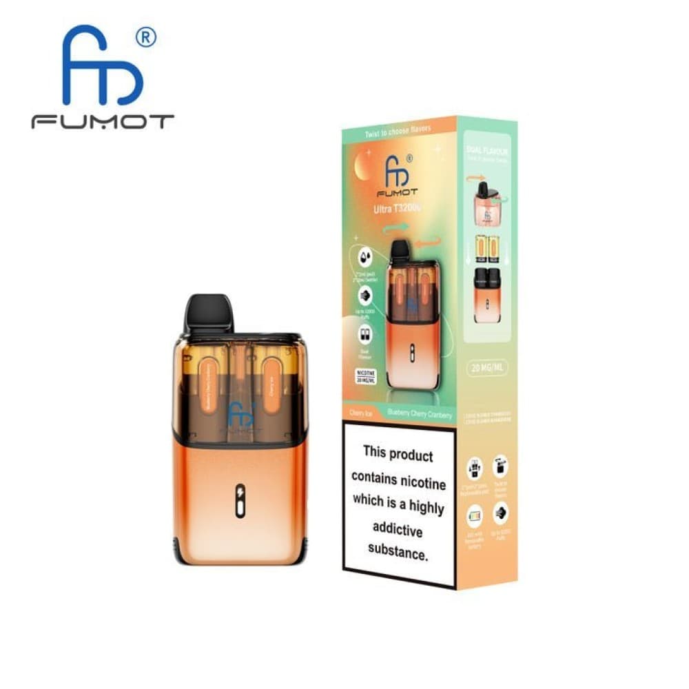 Cherry Ice / Blueberry Cherry Cranberry RandM Fumot T32000 Ultra Prefilled Pod Kit Box of 5