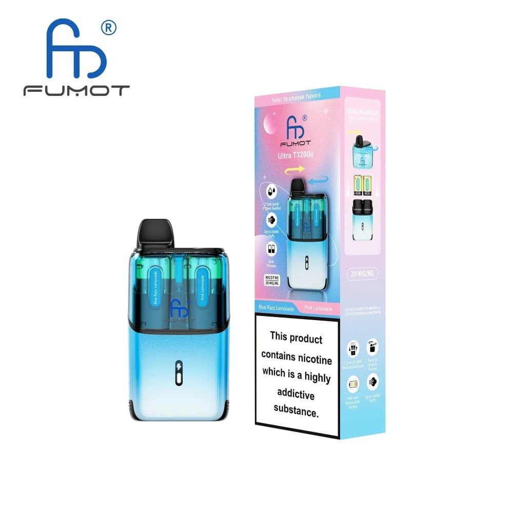 Blue Razz Lemonade / Pink Lemonade RandM Fumot T32000 Ultra Prefilled Pod Kit Box of 5