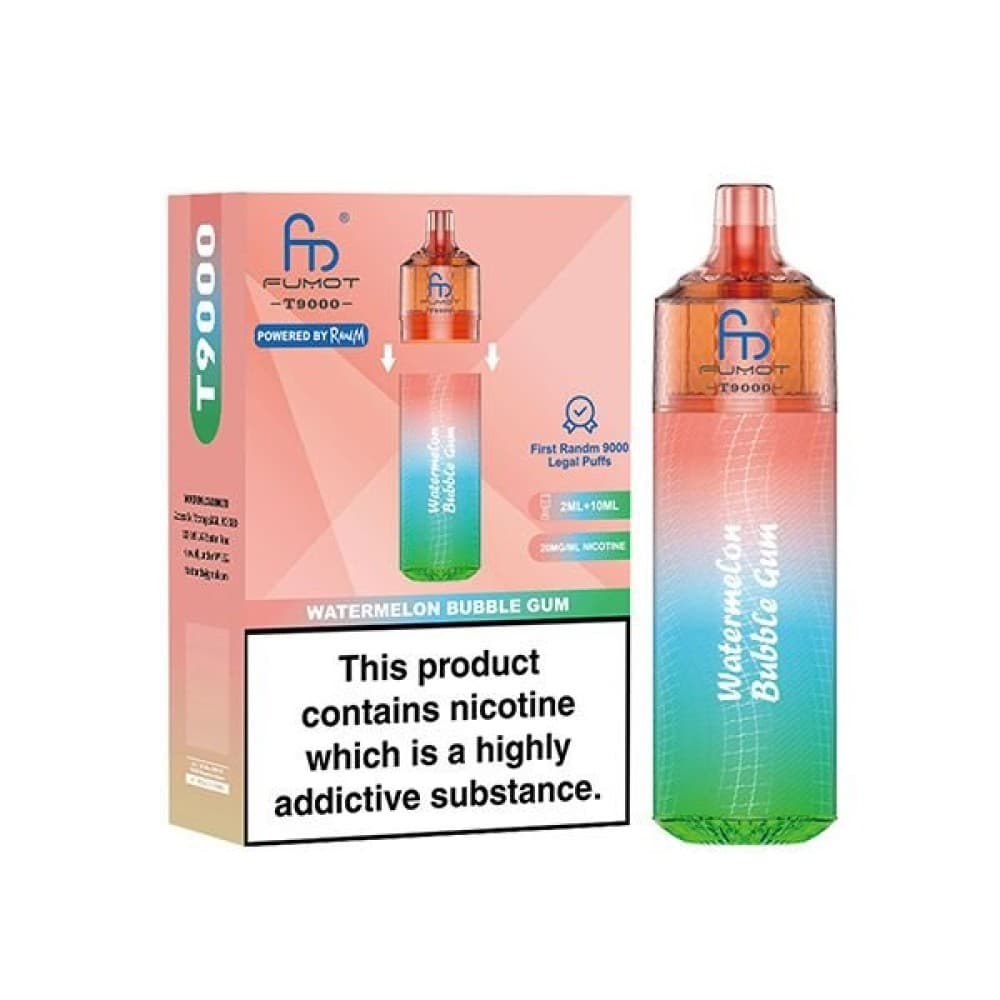 Watermelon Bubble Gum Fumot T9000 Prefilled Pod Vape Kit Box of 5