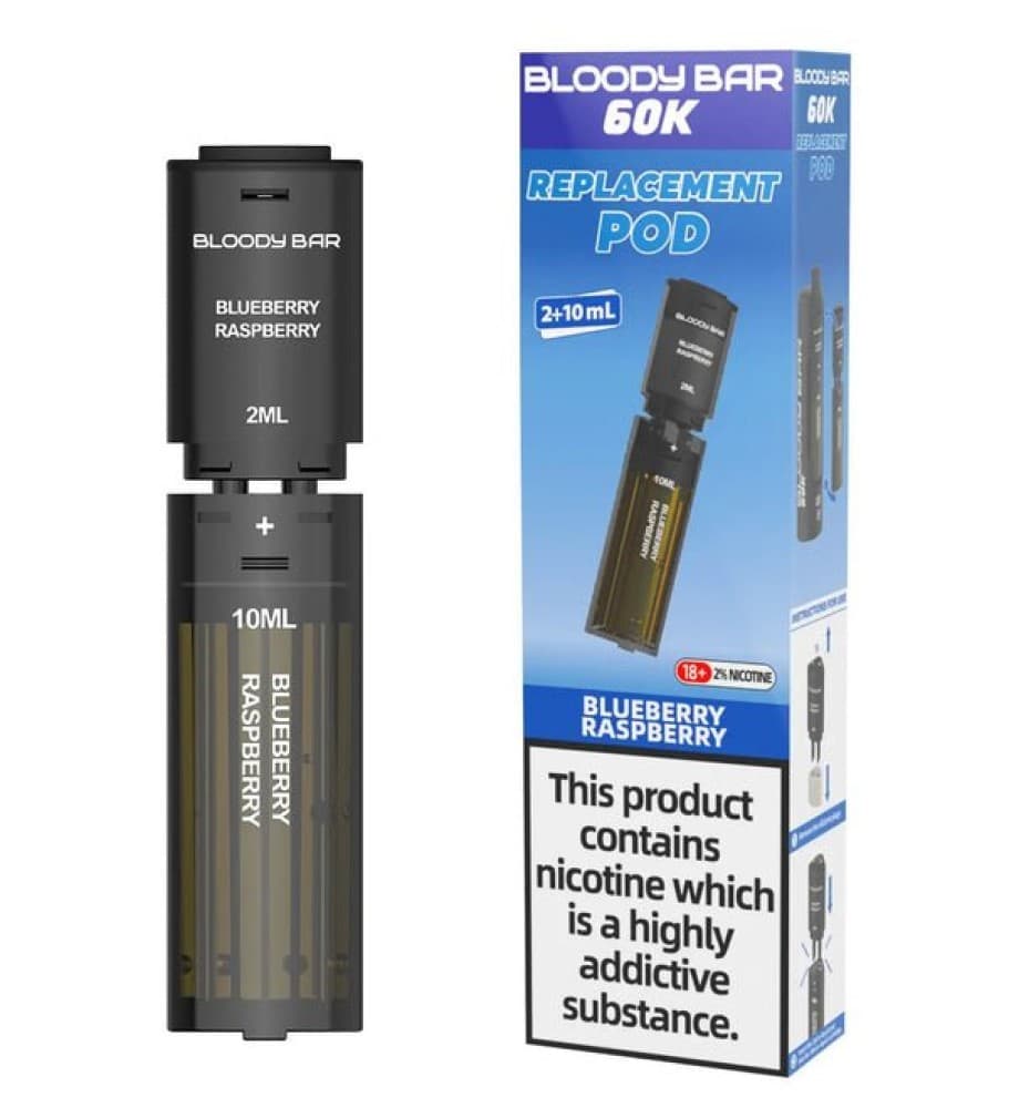 Blueberry Raspberry Bloody Bar 60k Prefilled 4 In 1 Replacement Pods Box of 5