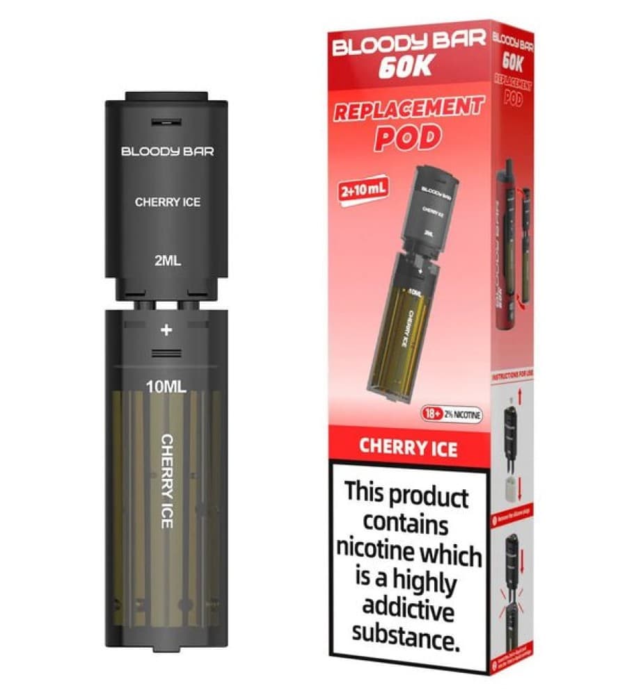 Cherry Ice Bloody Bar 60k Prefilled 4 In 1 Replacement Pods Box of 5