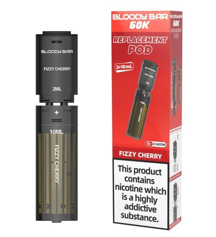 Fizzy Cherry Bloody Bar 60k Prefilled 4 In 1 Replacement Pods Box of 5