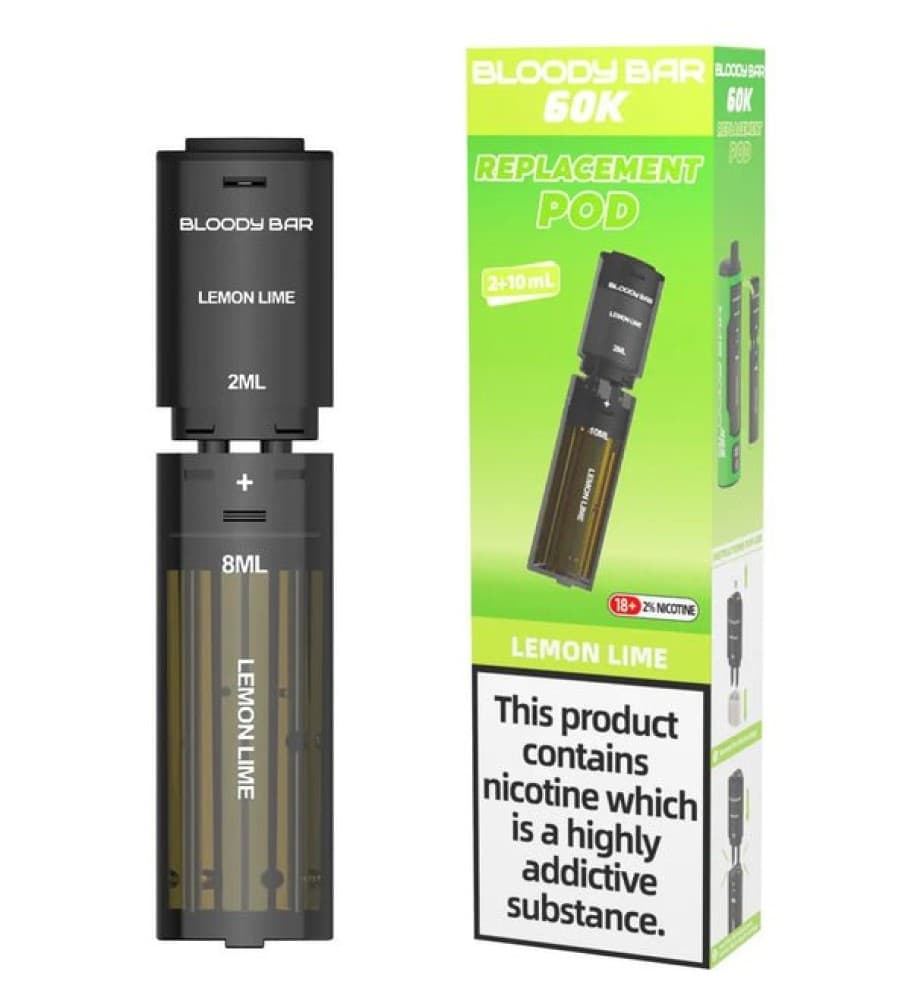 Lemon Lime Bloody Bar 60k Prefilled 4 In 1 Replacement Pods Box of 5