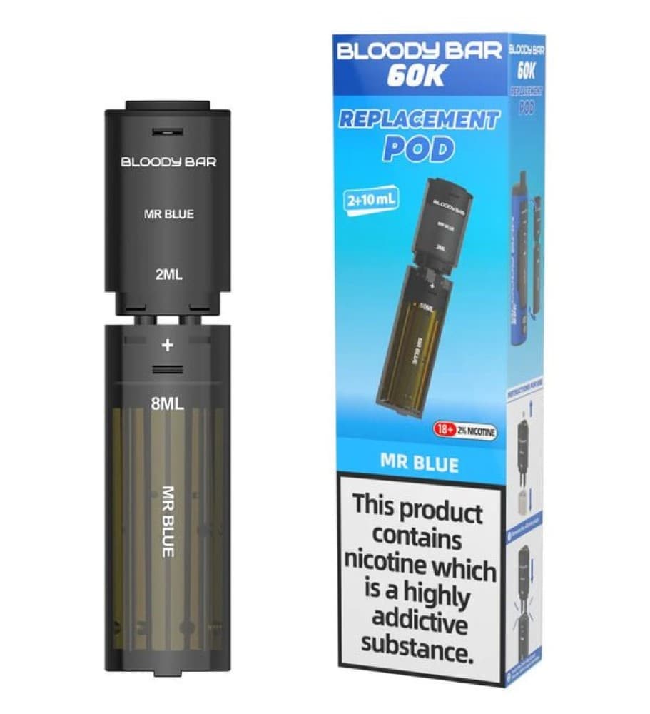 Mr Blue Bloody Bar 60k Prefilled 4 In 1 Replacement Pods Box of 5
