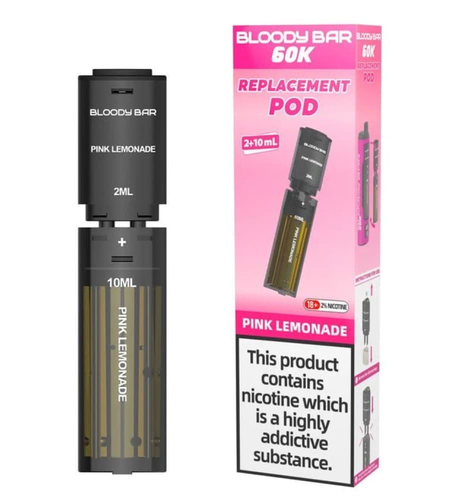 Pink Lemonade Bloody Bar 60k Prefilled 4 In 1 Replacement Pods Box of 5