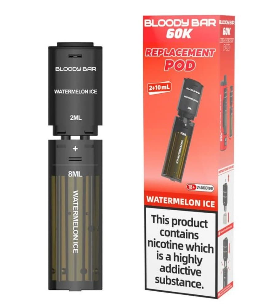 Watermelon Ice Bloody Bar 60k Prefilled 4 In 1 Replacement Pods Box of 5