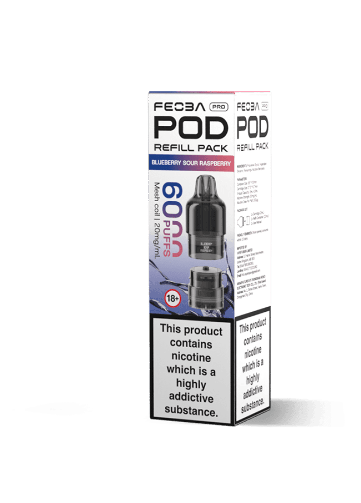 Blueberry Sour Raspberry Feoba Pro 6000 Replacement Pods Box of 5