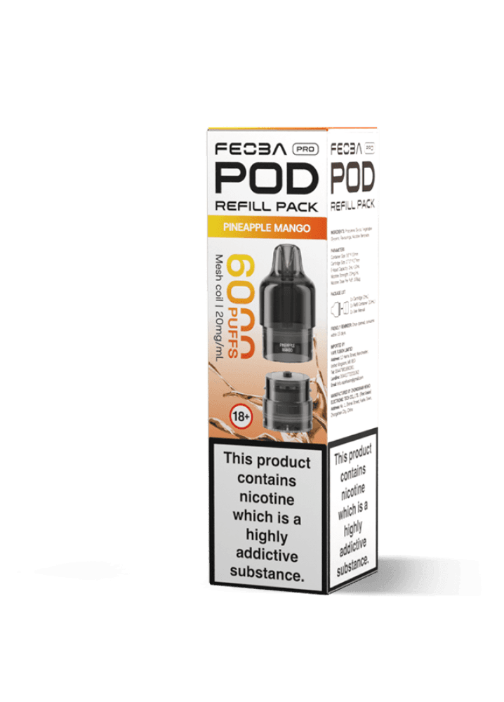 Pineapple Mango Feoba Pro 6000 Replacement Pods Box of 5