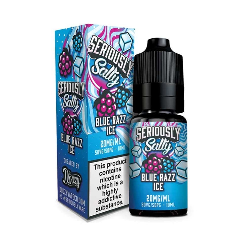 10mg / Blue Razz Ice Doozy Vape Seriously Salty Nic Salt 10ml E-Liquid Box of 10