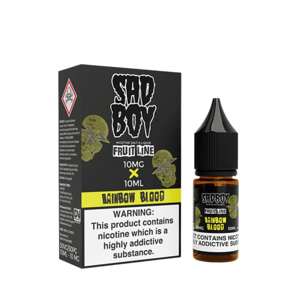 RAINBOW BLOOD / 10mg Sad Boy E-liquid 10ml Nic Salt Box of 10
