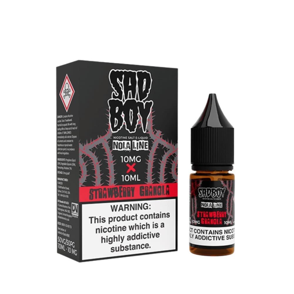 STRAWBERRY GRANOLA / 10mg Sad Boy E-liquid 10ml Nic Salt Box of 10