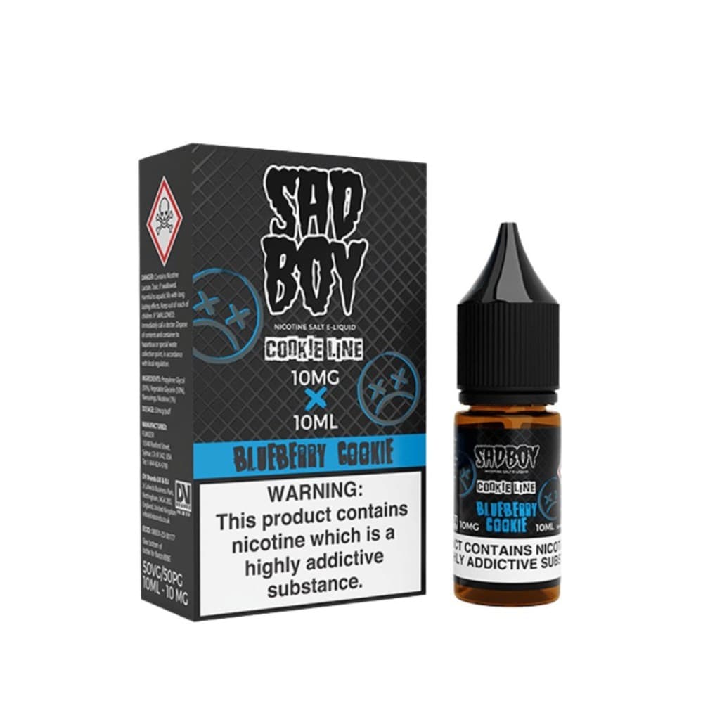 BLUEBERRY COOKIE / 10mg Sad Boy E-liquid 10ml Nic Salt Box of 10