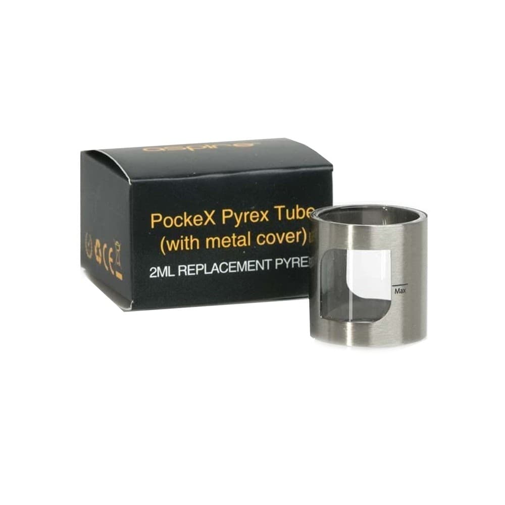 Silver Aspire PockeX Replacement Glass Metal Sleeve | 1 Pack | Wolfvapes