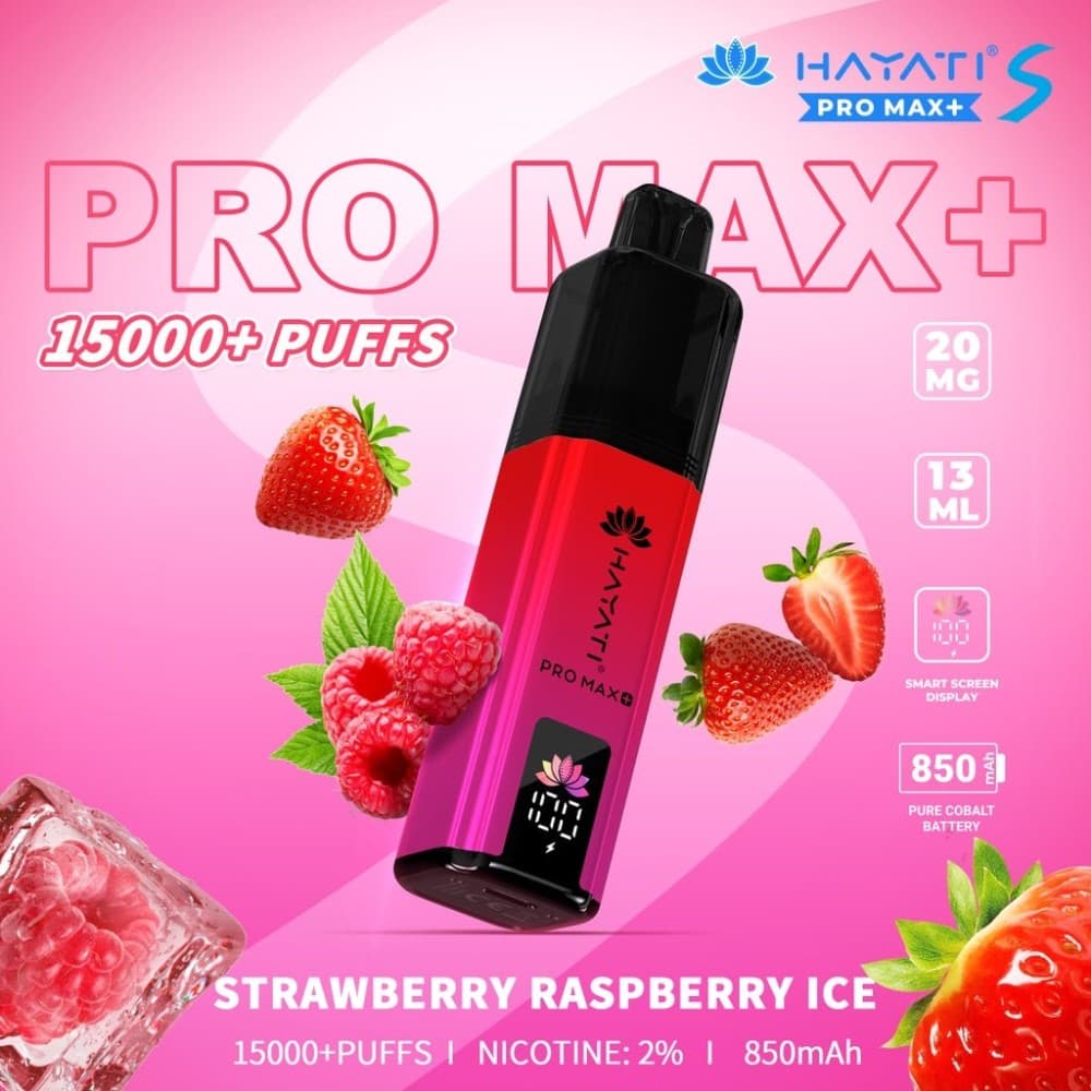 Strawberry Raspberry Ice Hayati Pro Max S Plus 15K Pod Vape Kit