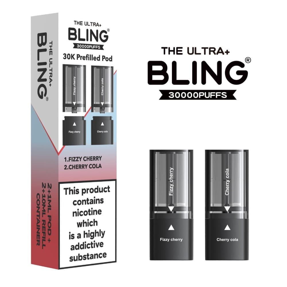 Fizzy Cherry/Cherry Cola The Bling Ultra Plus 30k Replacement Pods Pack of 5