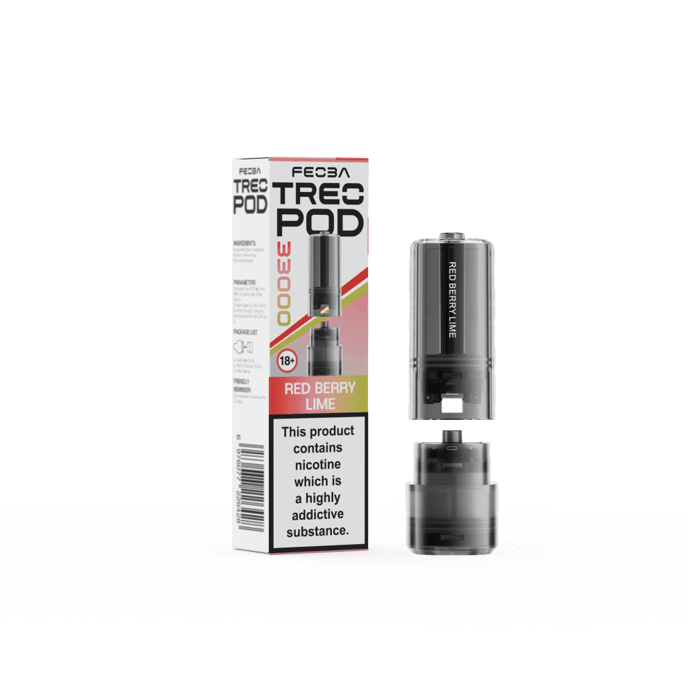 Red Berry Lime Feoba Treo 33k Replacement Pods Box of 5