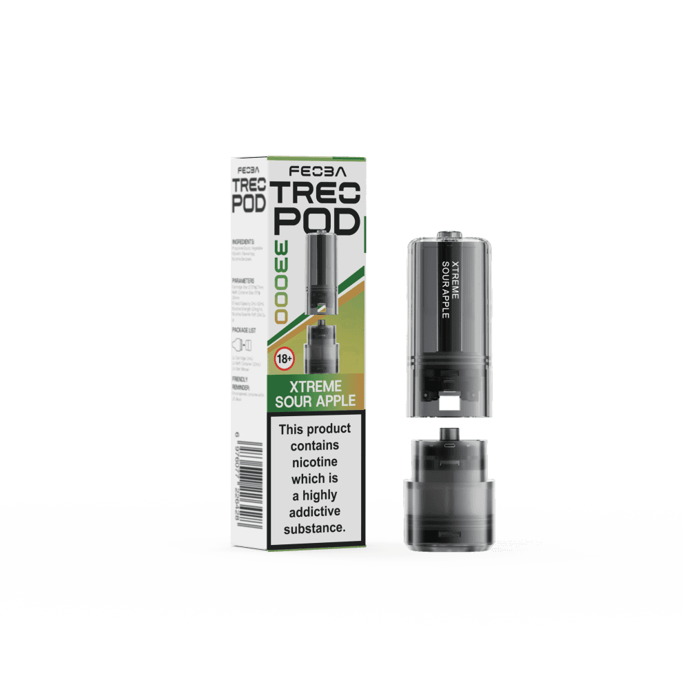 Xtreme Sour Apple Feoba Treo 33k Replacement Pods Box of 5
