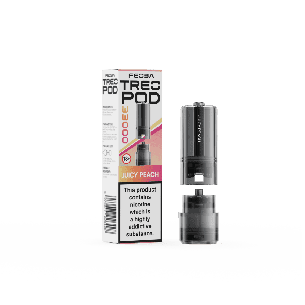 Juicy Peach Feoba Treo 33k Replacement Pods Box of 5