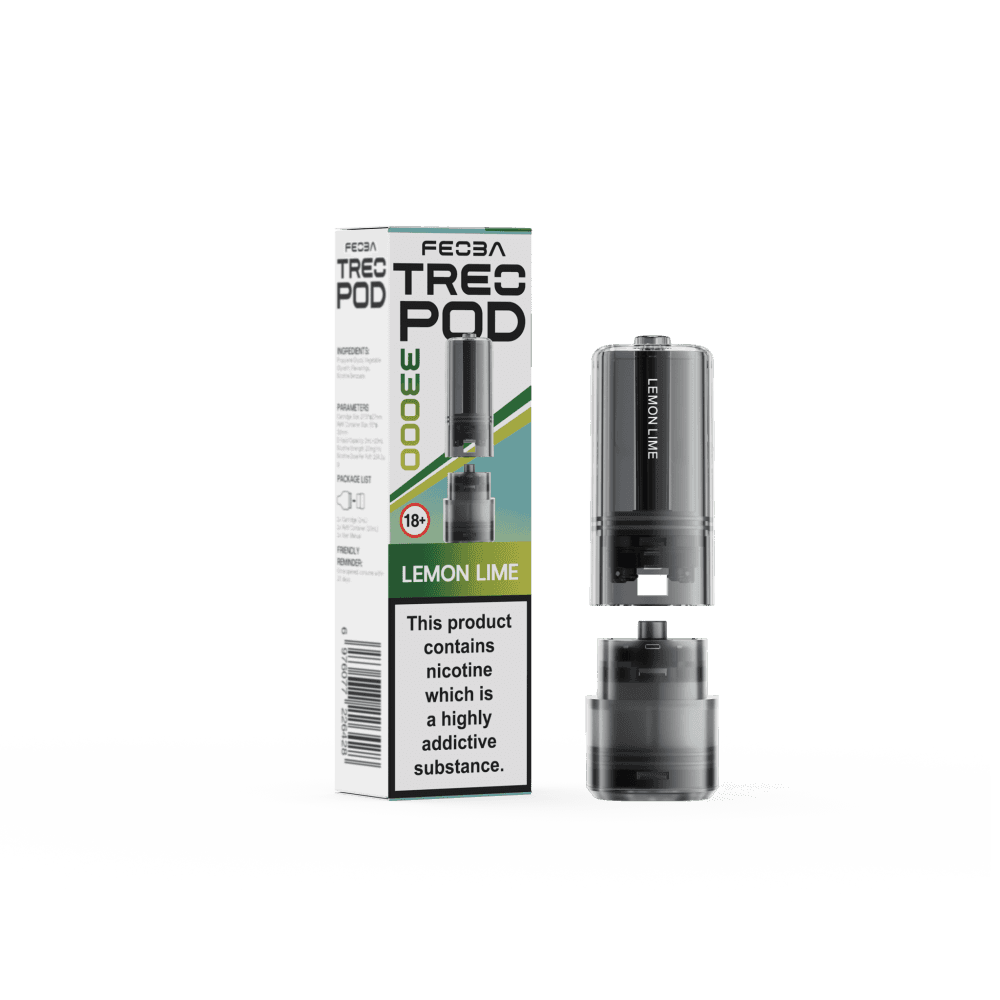 Lemo Lime Feoba Treo 33k Replacement Pods Box of 5