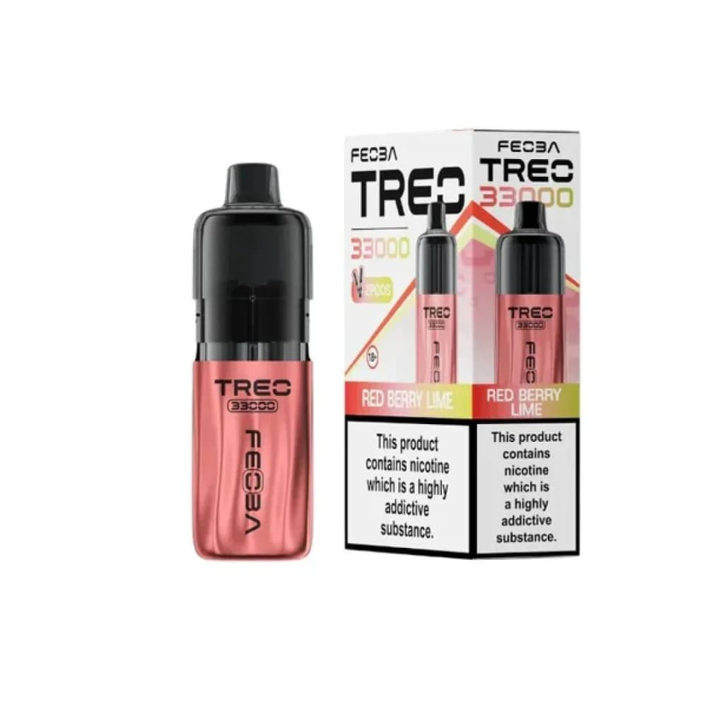 Red Berry Lime Feoba Treo 33k Prefilled Pod Vape Kit Box of 6