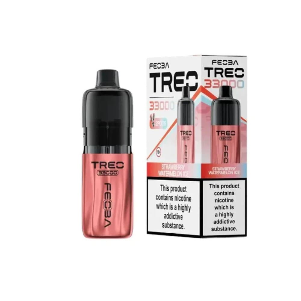 Strawberry Watermelon Ice Feoba Treo 33k Prefilled Pod Vape Kit Box of 6