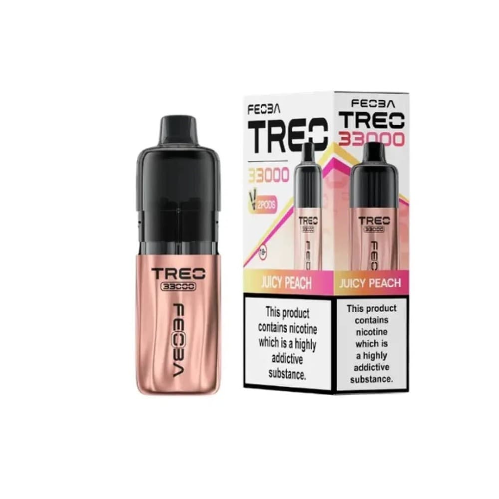 Juicy Peach Feoba Treo 33k Prefilled Pod Vape Kit Box of 6