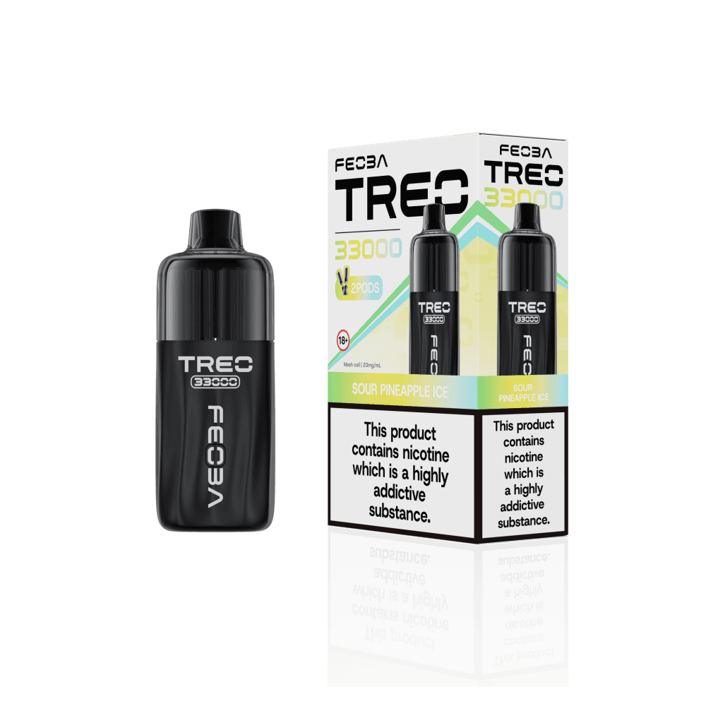 Sour Pineapple Ice Feoba Treo 33k Prefilled Pod Vape Kit Box of 6