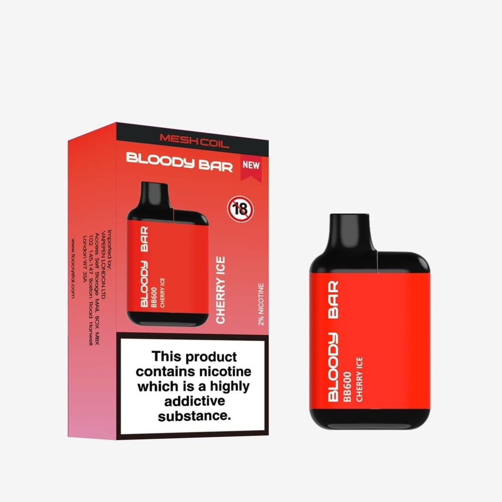 Cherry Ice Bloody Bar BB600 Prefilled Pod Vape Pack of 10