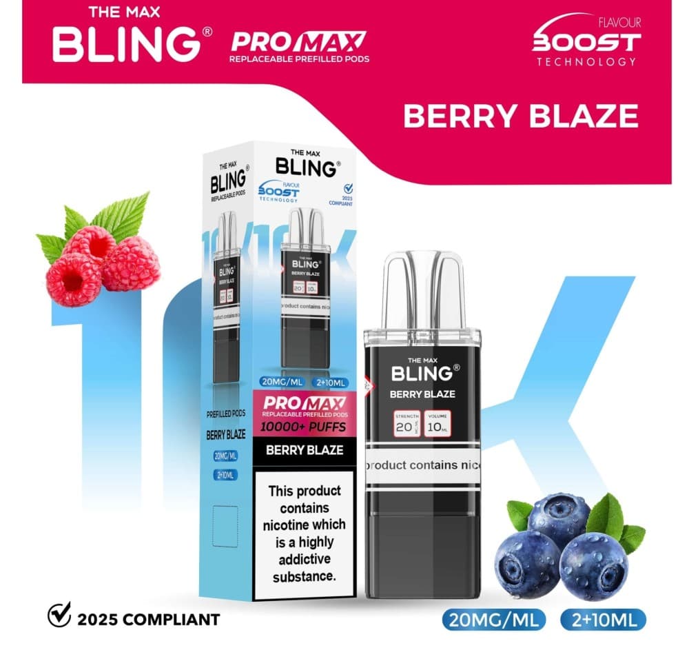 Berry Blaze The Bling 10k Pro Max Replacement Pods (BOX OF 5)