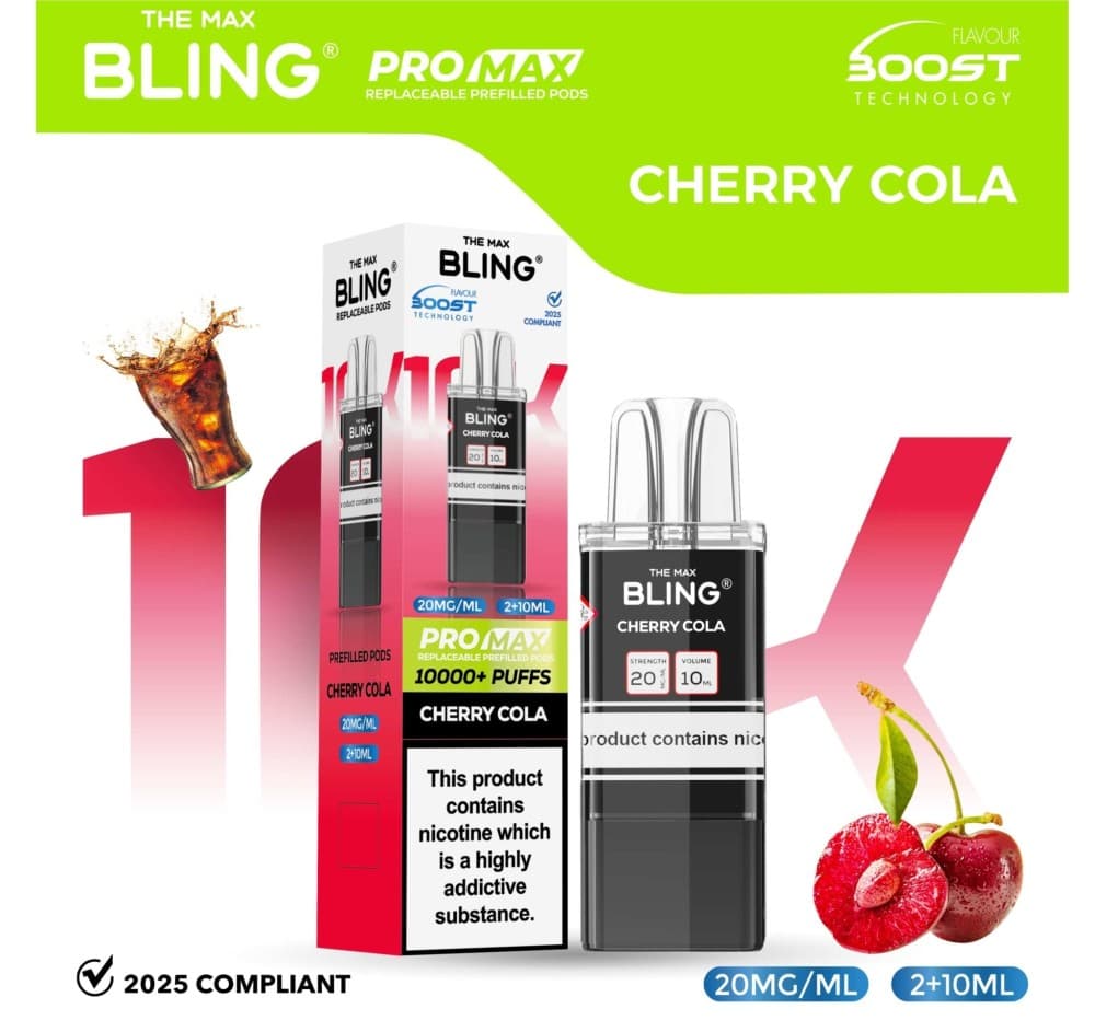 Cherry Cola The Bling 10k Pro Max Replacement Pods (BOX OF 5)