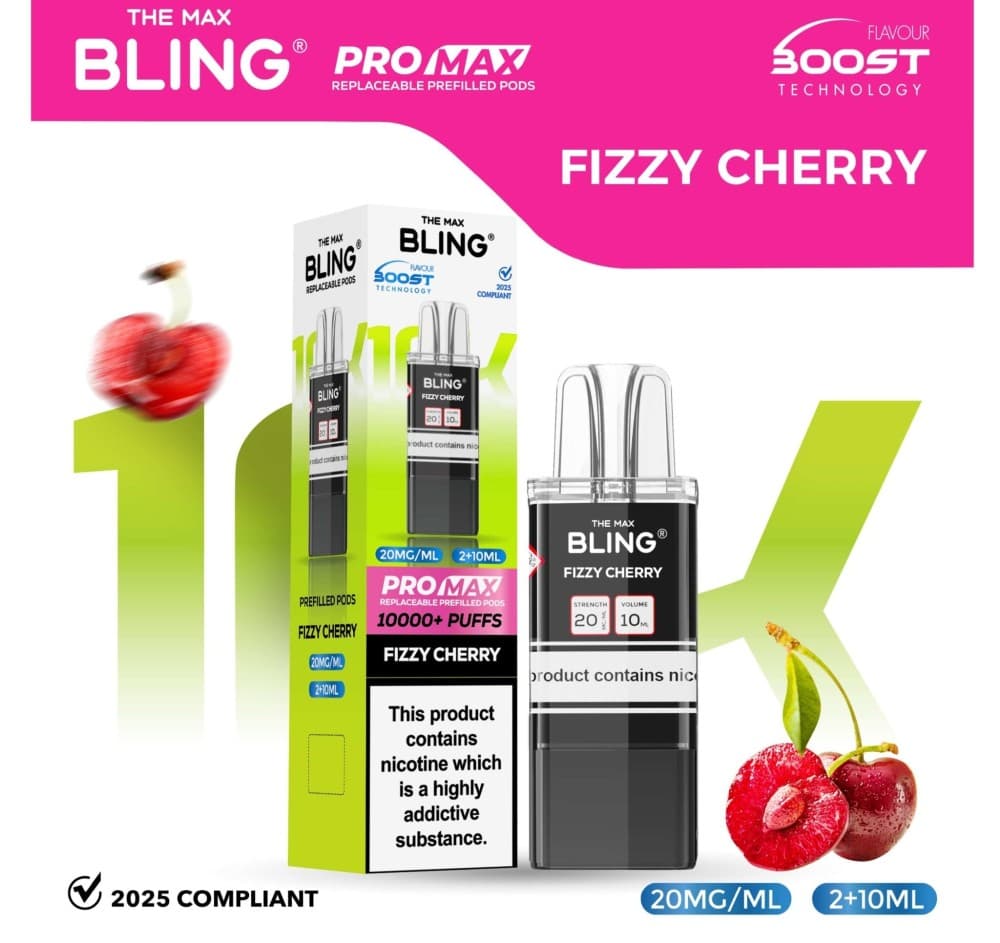 Fizzy Cherry The Bling 10k Pro Max Replacement Pods (BOX OF 5)