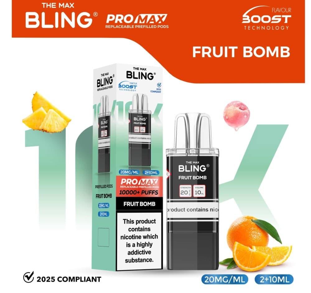 Fruit Bomb The Bling 10k Pro Max Replacement Pods (BOX OF 5)