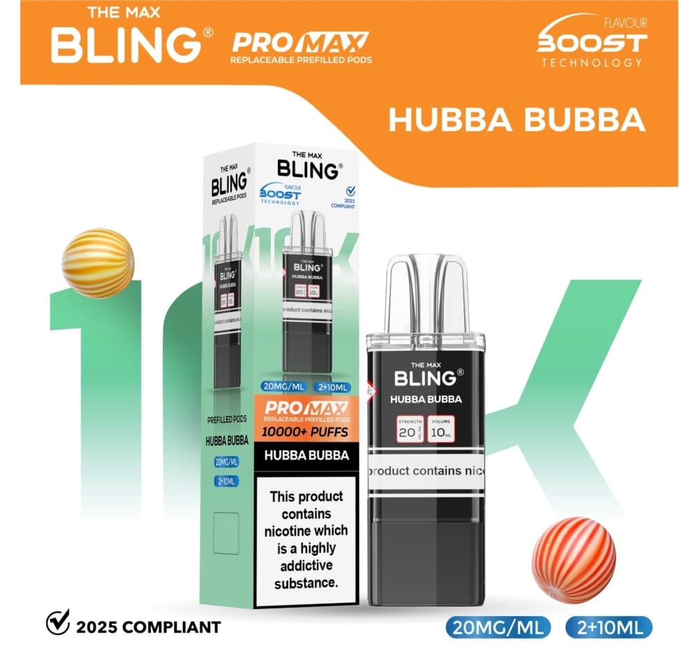 Hubba Bubba The Bling 10k Pro Max Replacement Pods (BOX OF 5)