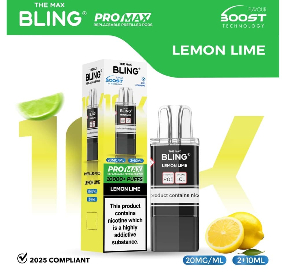 Lemon Lime The Bling 10k Pro Max Replacement Pods (BOX OF 5)