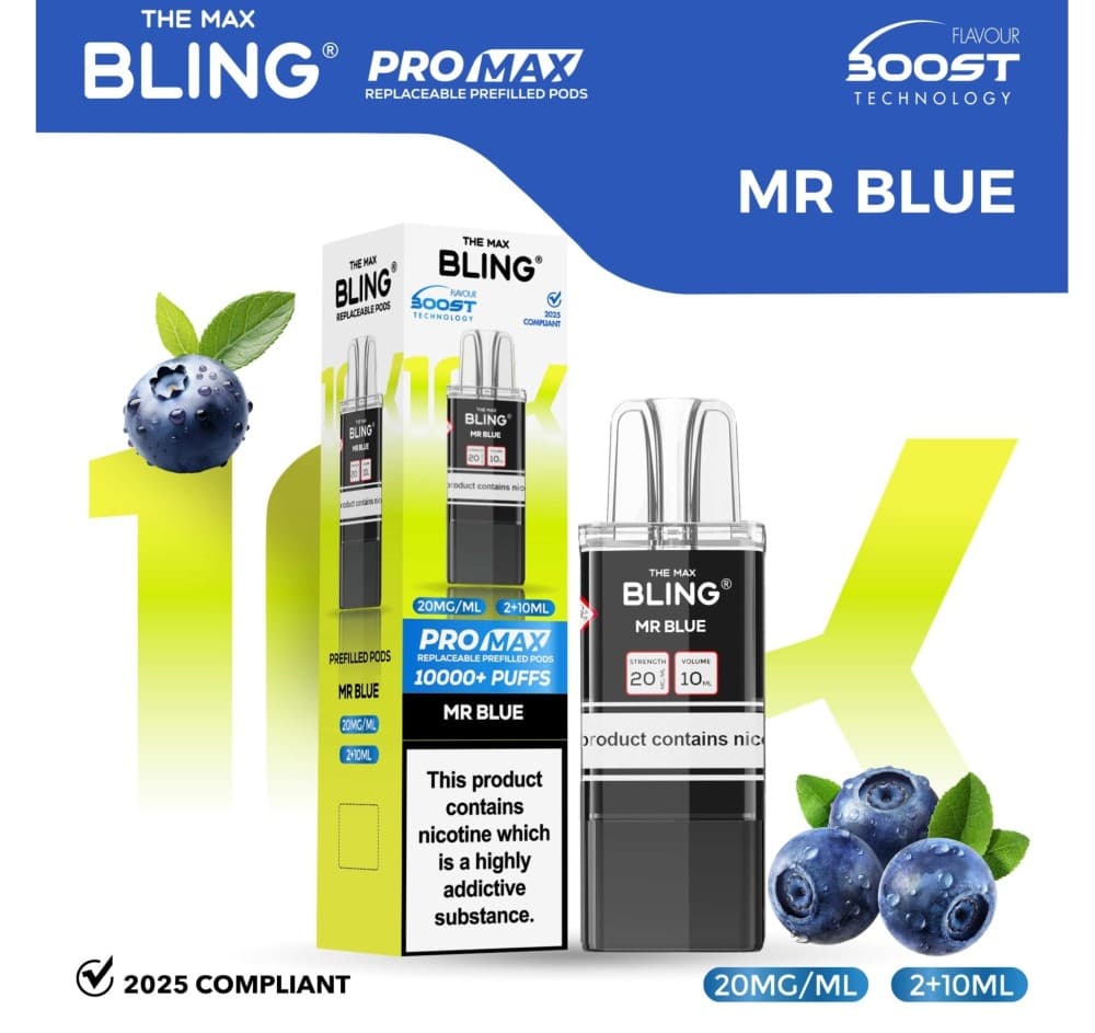 Mr Blue The Bling 10k Pro Max Replacement Pods (BOX OF 5)