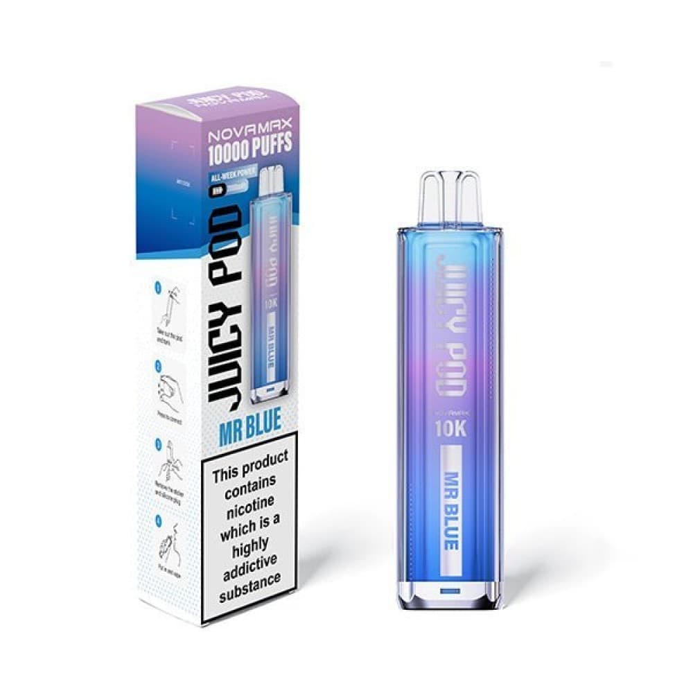Mr Blue Juicy Pod Novamax 10k Vape Kit - (BOX OF 5)