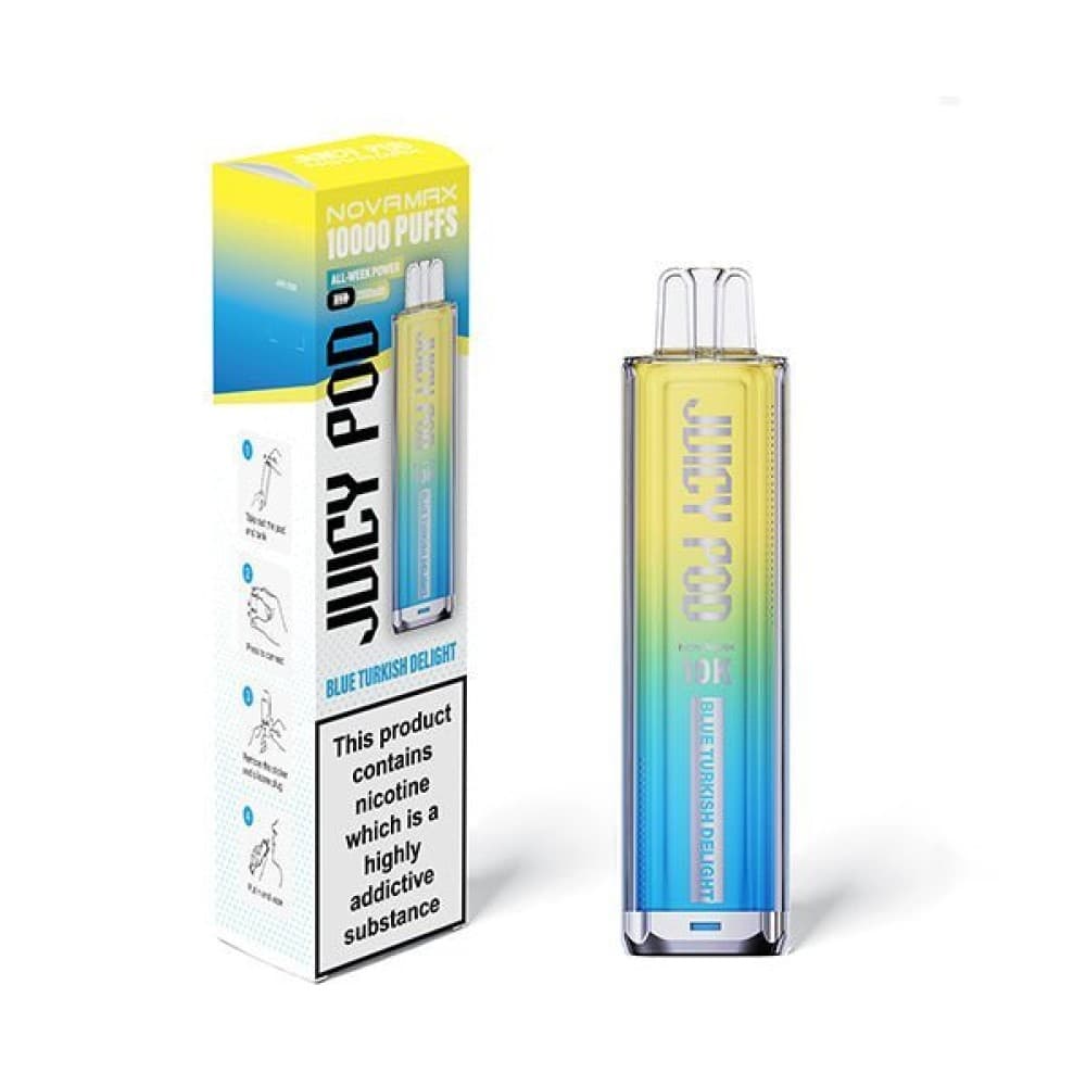 Blue Turkish Delight Juicy Pod Novamax 10k Vape Kit - (BOX OF 5)