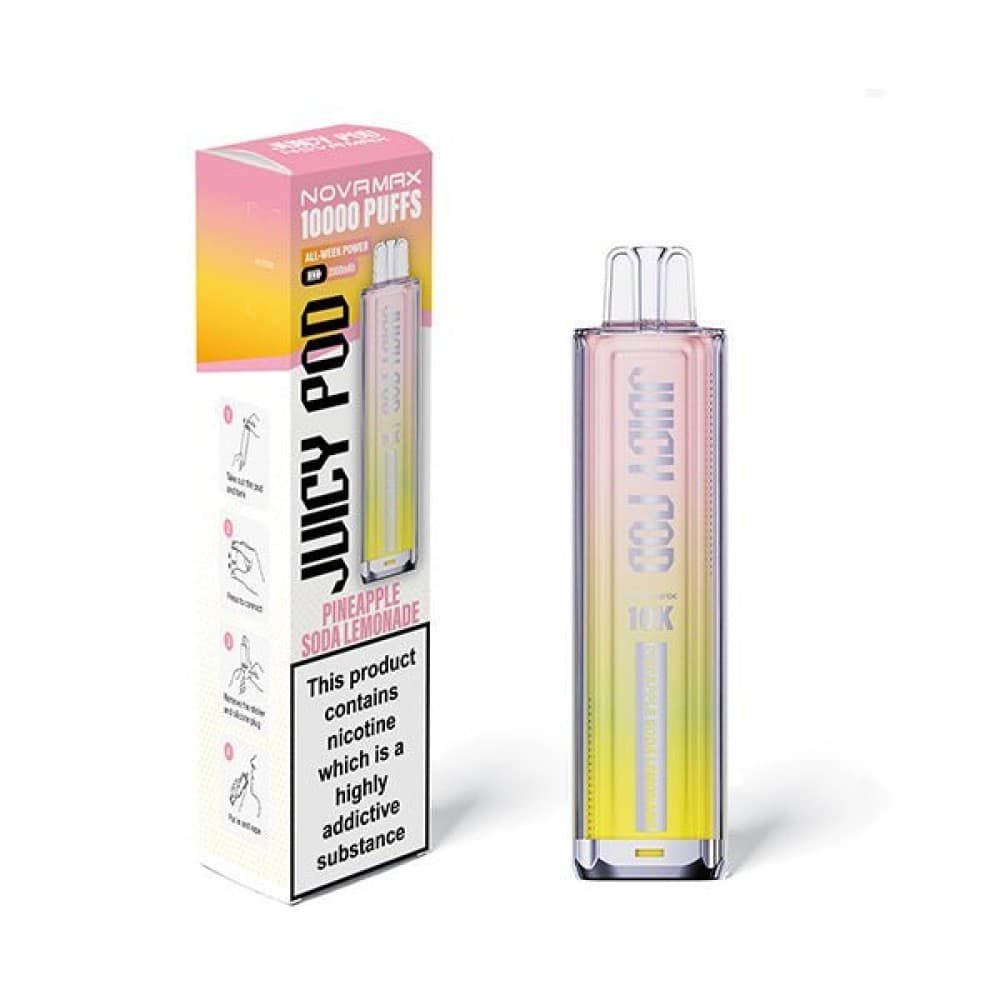 Pineapple Soda Lemonade Juicy Pod Novamax 10k Vape Kit - (BOX OF 5)