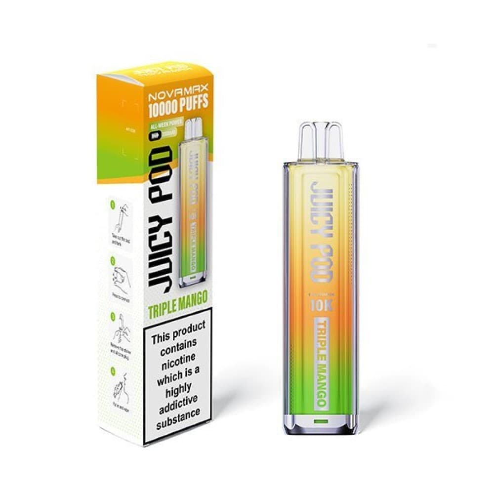 Triple Mango Juicy Pod Novamax 10k Vape Kit - (BOX OF 5)