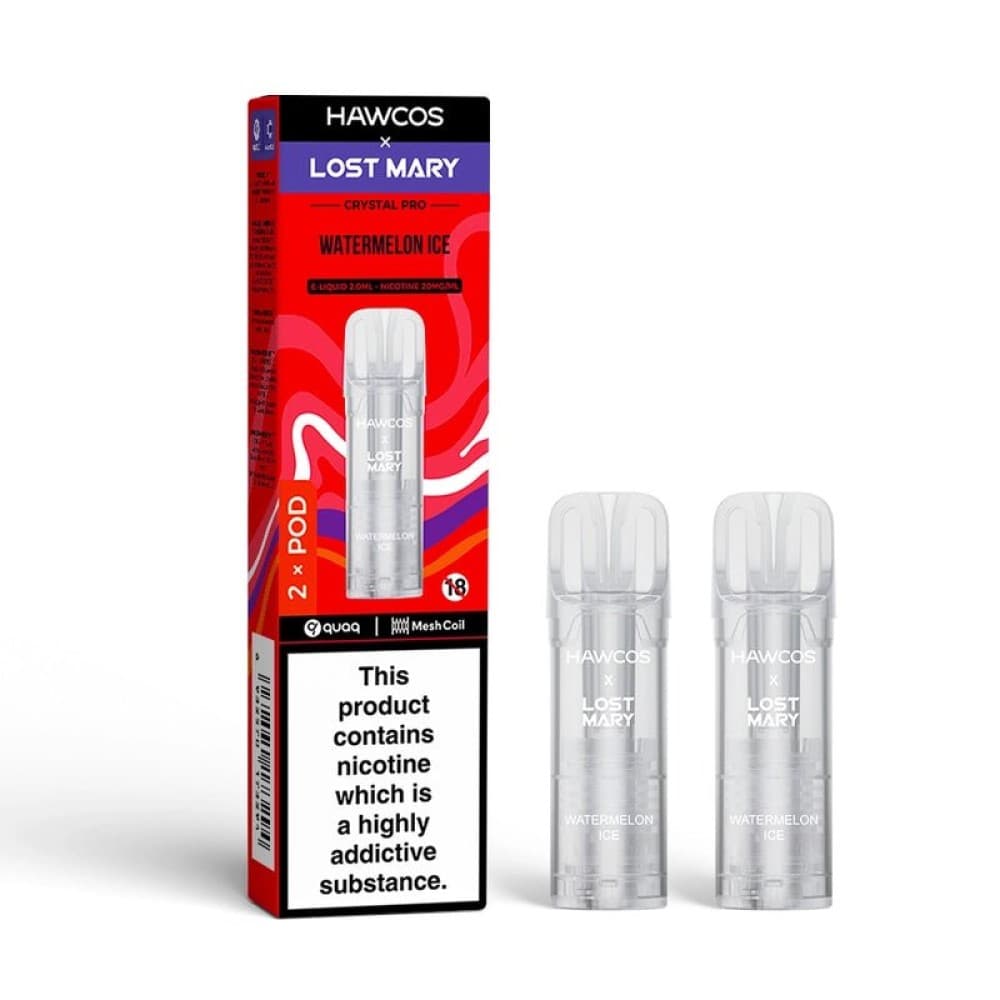 Watermelon Ice Hawcos x Lost Mary Crystal Pro Prefilled Pods Pack of 10