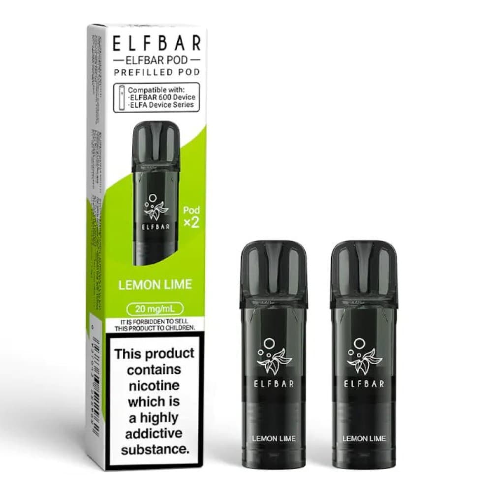 Lemon Lime Elf Bar 600 Prefilled Replacement Pods - Box of 20