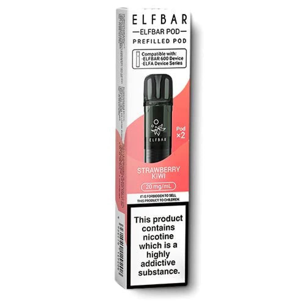 Strawberry Kiwi Elf Bar 600 Prefilled Replacement Pods - Box of 20