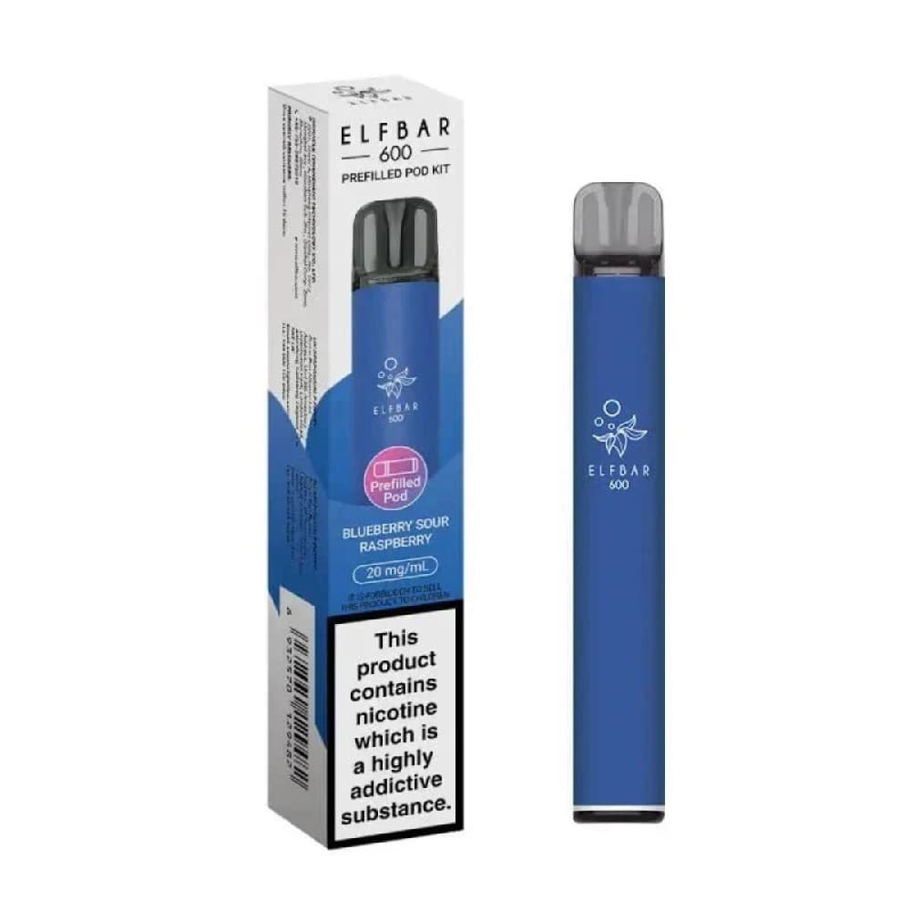 Blueberry Sour Raspberry Elf Bar 600 Prefilled Pod Kit Box of 10