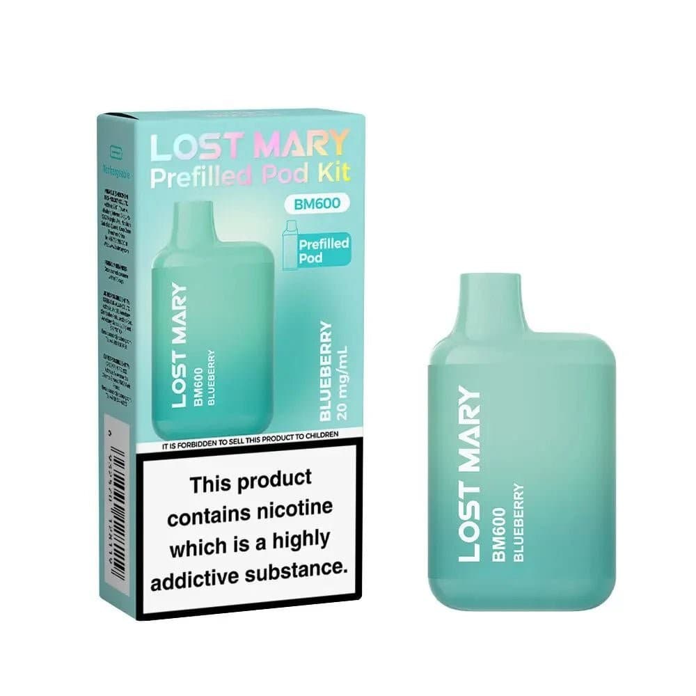 Blueberry Lost Mary BM600 Prefilled Pod Vape Kit Box of 10
