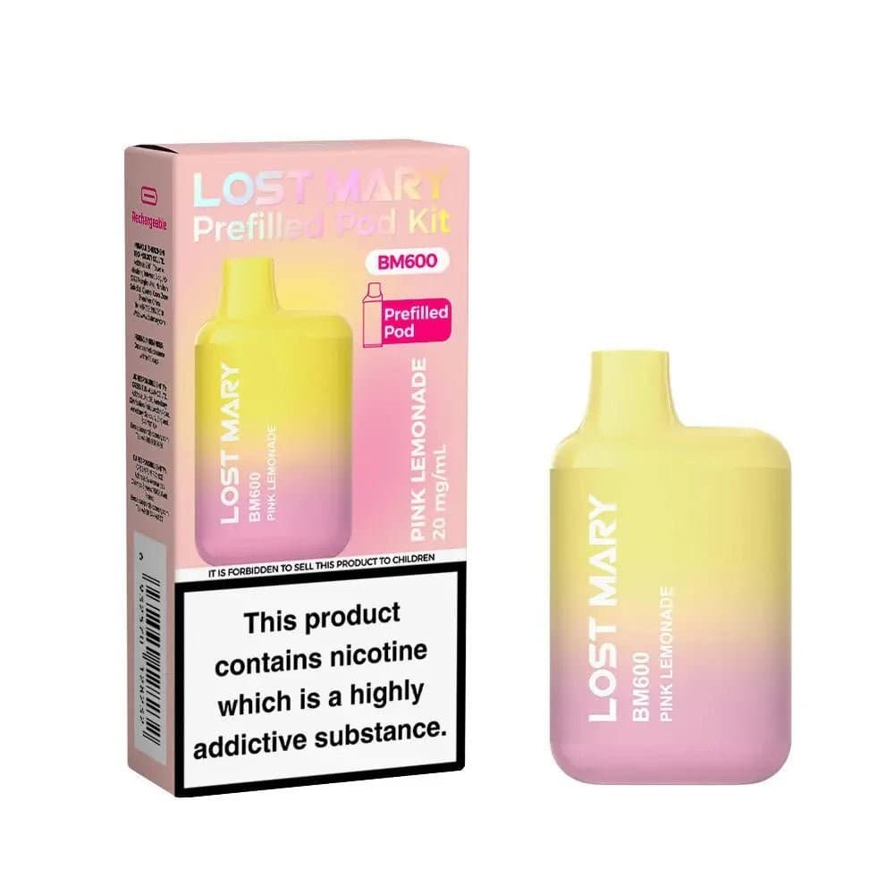 Pink Lemonade Lost Mary BM600 Prefilled Pod Vape Kit Box of 10
